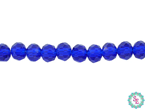 CRISTAL MURANO # 6MM AZUL REY TRANSPARENTE X 100 UND APROX