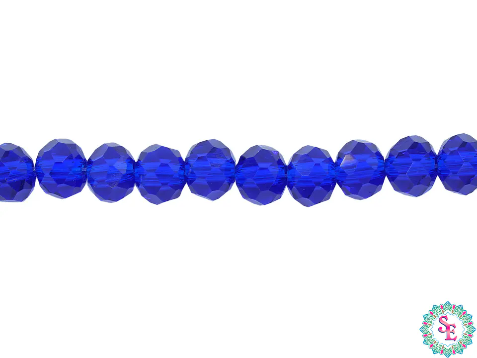 MURANO GLASS # 6MM TRANSPARENT KING BLUE X 100 UNIT APPROX 1