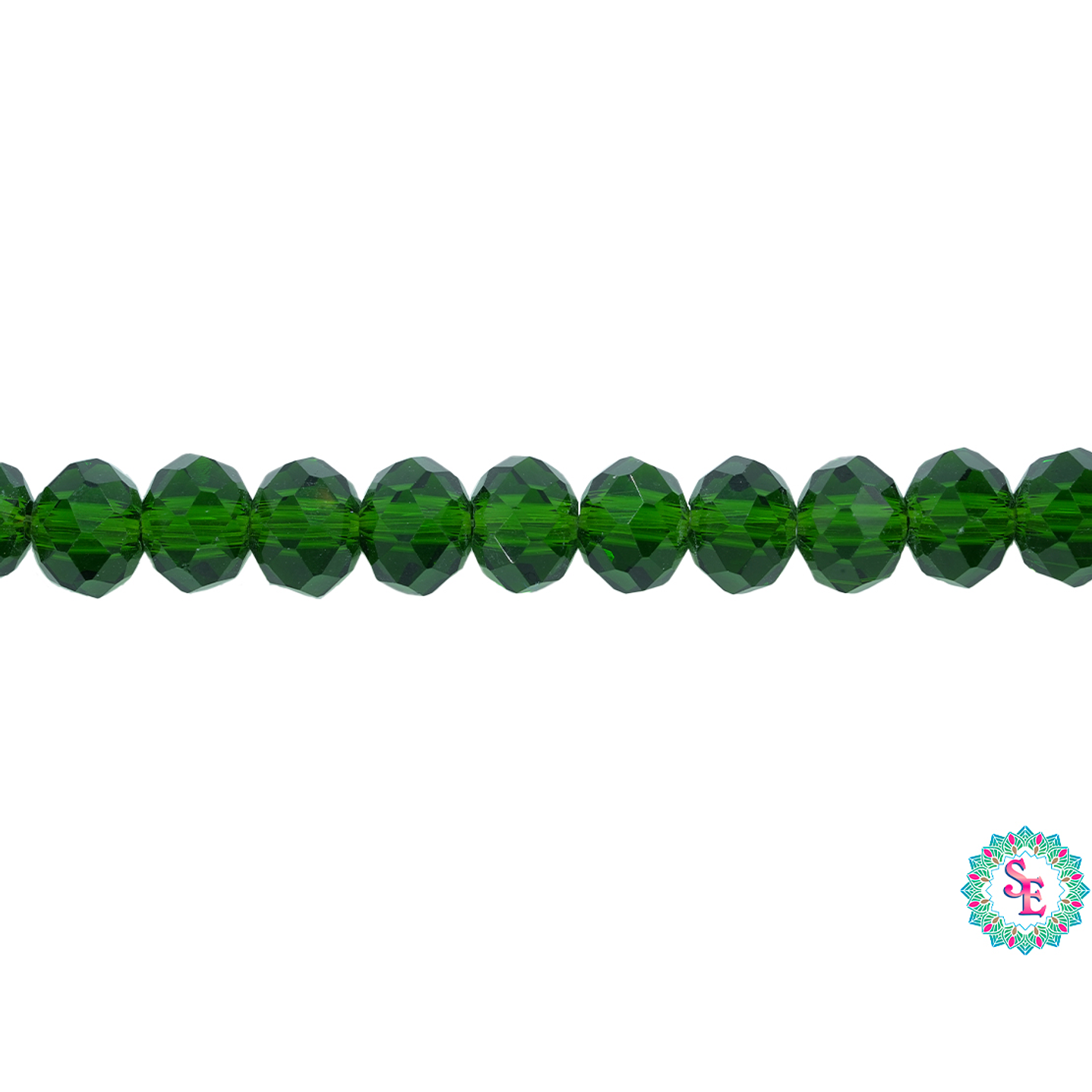 CRISTAL MURANO VERDE ALBAHACA TRANSPARENTE # 6MM 1