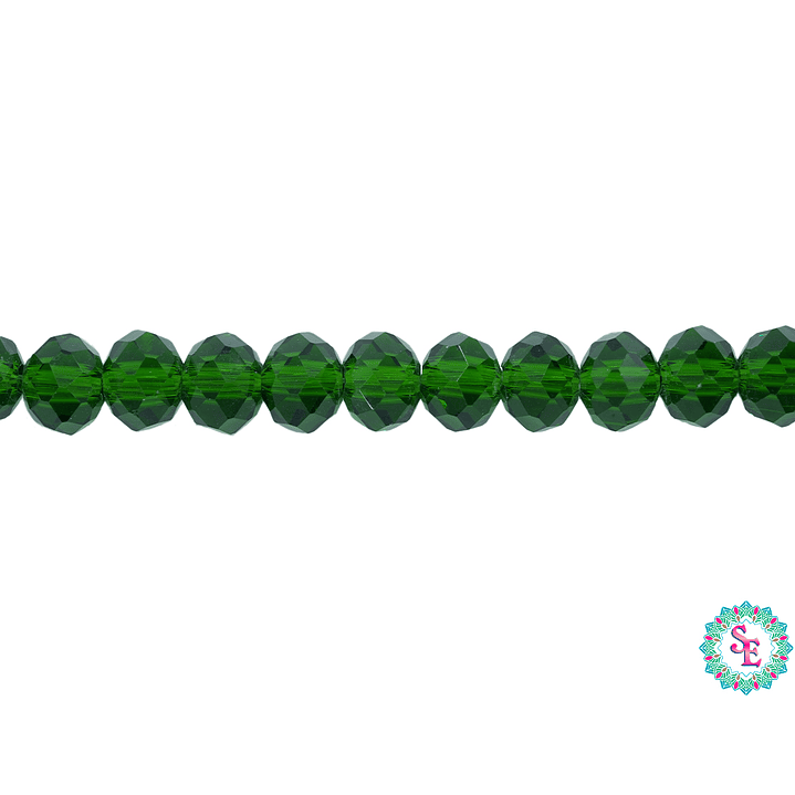 CRISTAL MURANO VERDE ALBAHACA TRANSPARENTE # 6MM 1