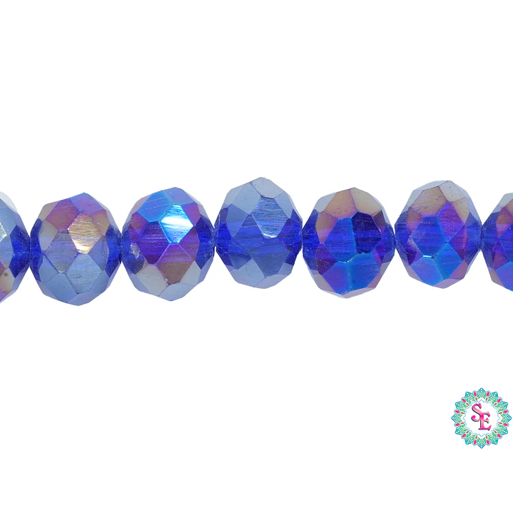 CRISTAL MURANO # 8MM AZUL REY AB TRANSPARENTE  1