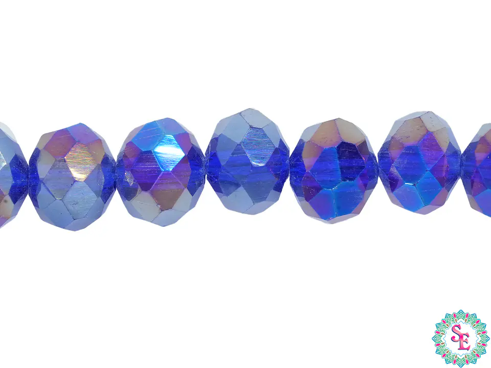 CRISTAL MURANO # 8MM AZUL REY AB TRANSPARENTE  1
