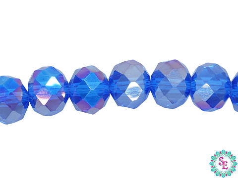 CRISTAL MURANO # 8MM AZUL COBALTO AB TRASPARE 