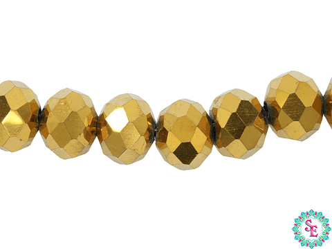 CRISTAL MURANO # 8MM DORADO METALIZADO