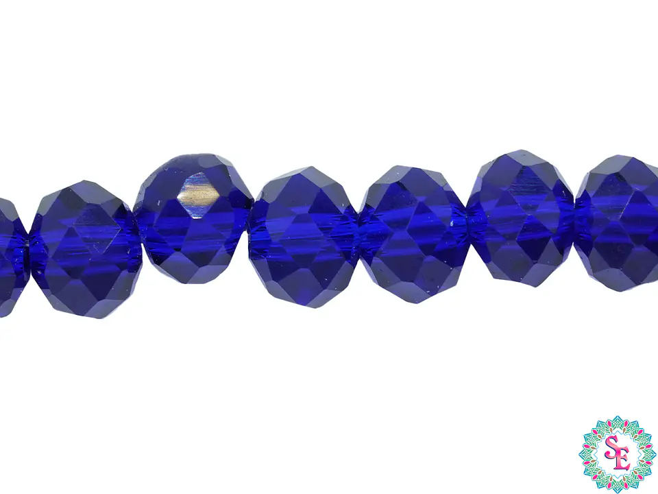 CRISTAL MURANO AZUL REY TRANSPARENTE # 8MM 1