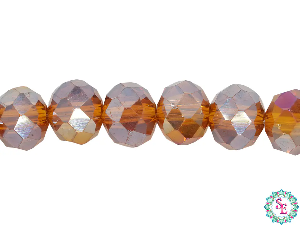 CRISTAL MURANO # 8MM CAFE OSCURO AB TRASPAREN 1