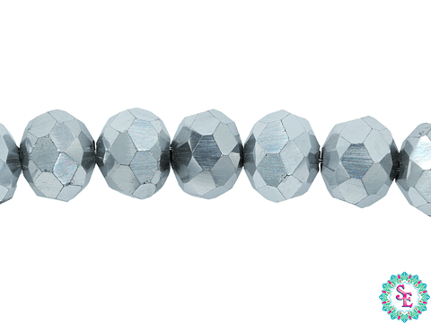 CRISTAL MURANO # 8MM PLATEADO METALIZADO