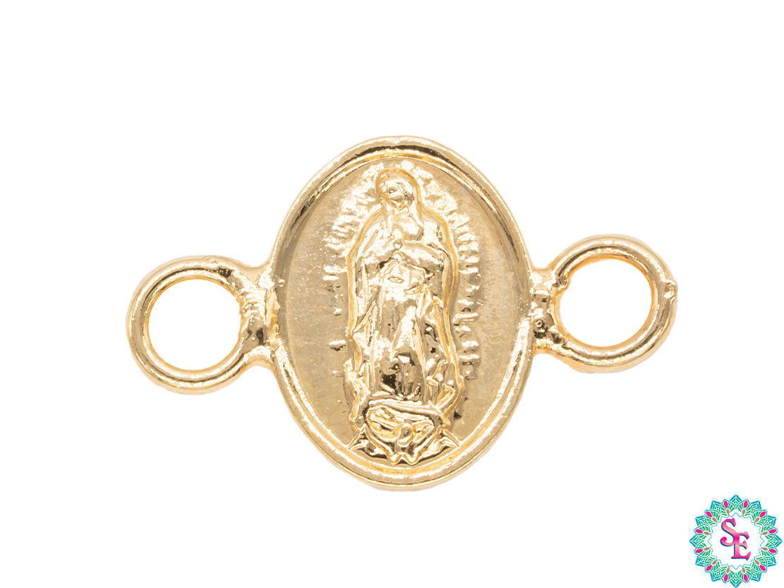 ORO LAMINADO 18K SEPARADOR GUADALUPE RELIEVE 10MM