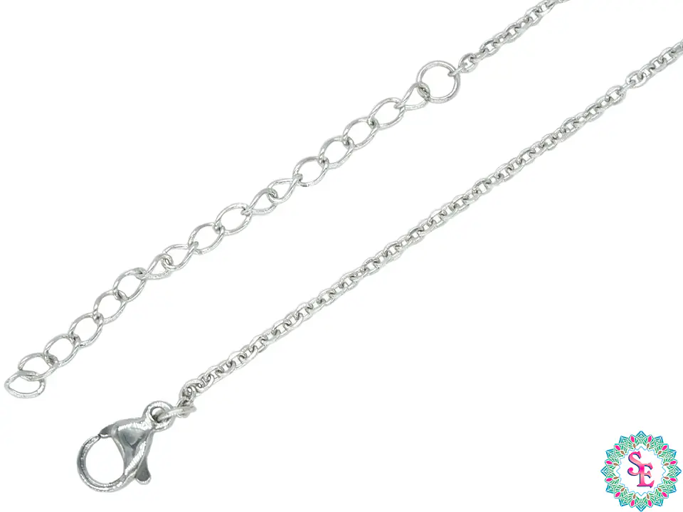 ACERO PLATEADO CADENA EXTENSION POR 45CM 0.4MM 1