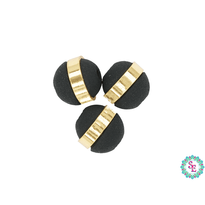 NEOPRENO NEGRO UNA BANDA DORADA #8MM 1