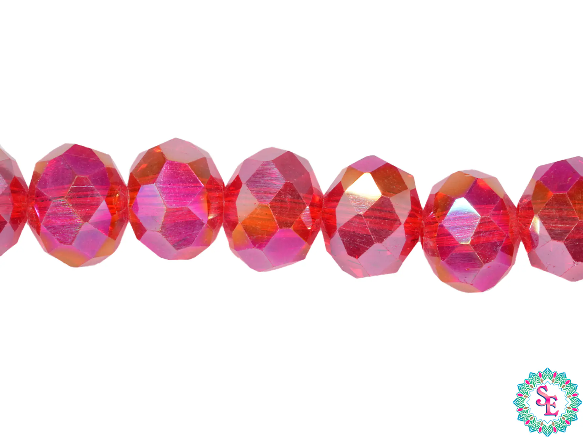 CRISTAL MURANO ROJO TRANSPARENTE AB # 8MM 1
