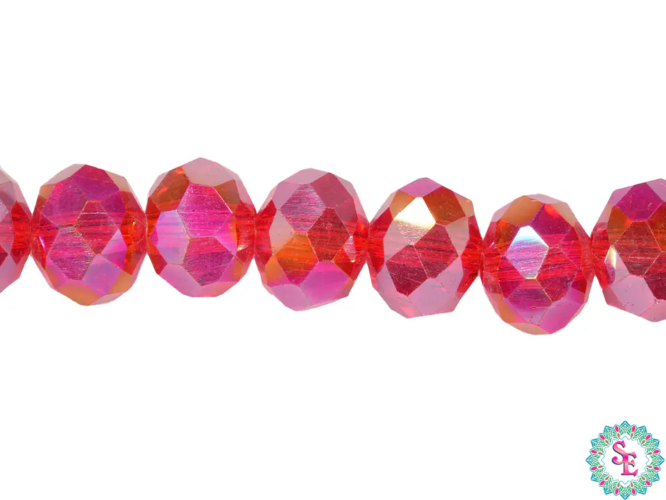 CRISTAL MURANO ROJO TRANSPARENTE AB # 8MM 1