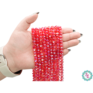 CRISTAL MURANO ROJO TRANSPARENTE AB # 8MM