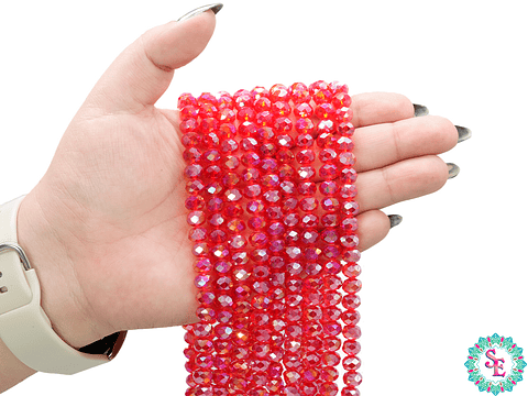 CRISTAL MURANO ROJO TRANSPARENTE AB # 8MM