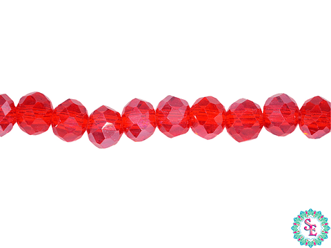 CRISTAL MURANO ROJO TRANSPARENTE AB # 6MM