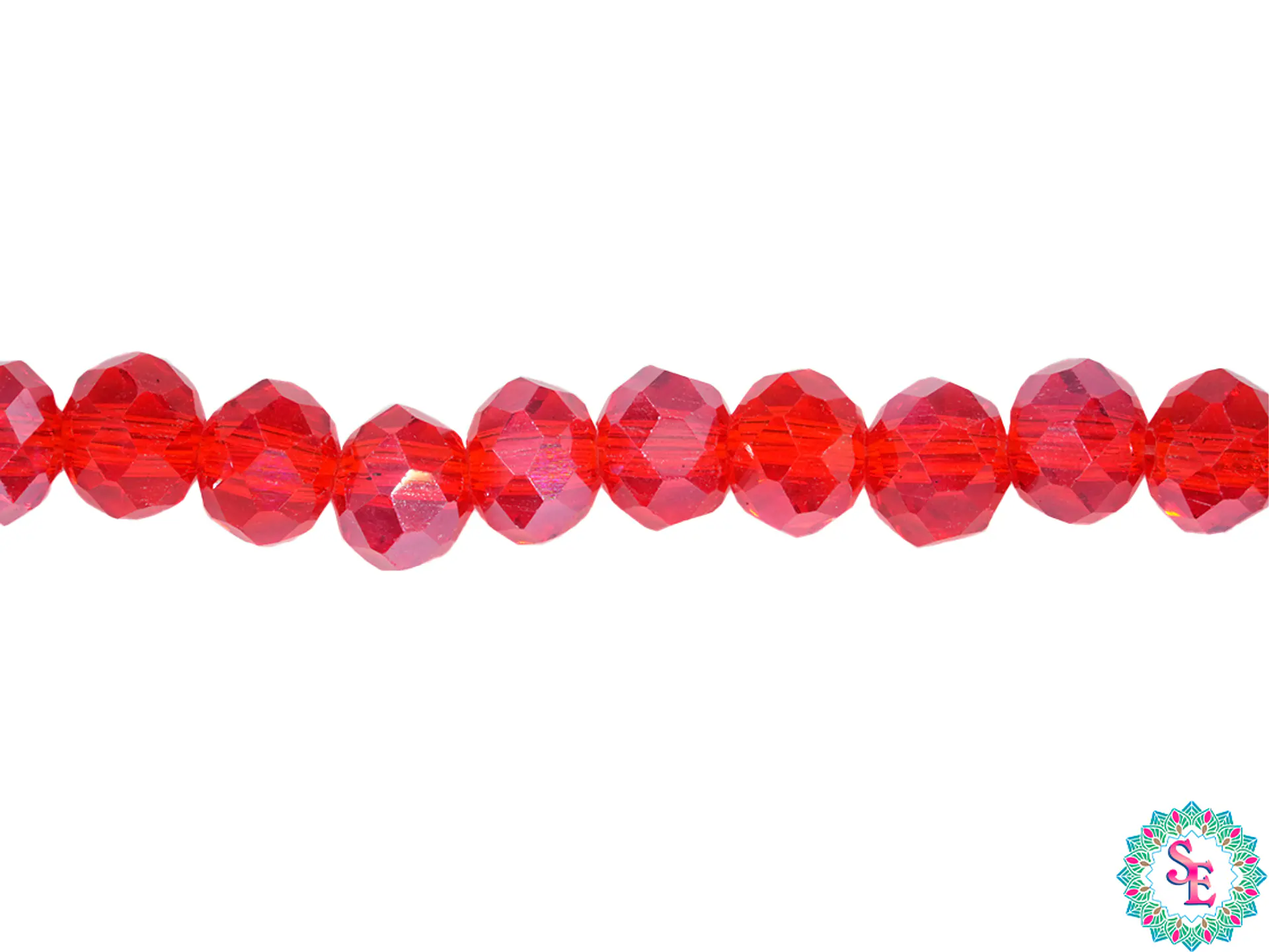 CRISTAL MURANO ROJO TRANSPARENTE AB # 6MM 1