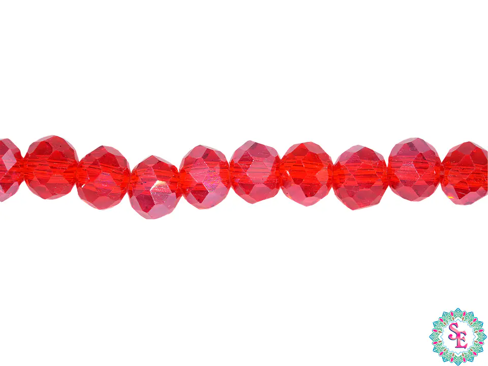 CRISTAL MURANO ROJO TRANSPARENTE AB # 6MM 1