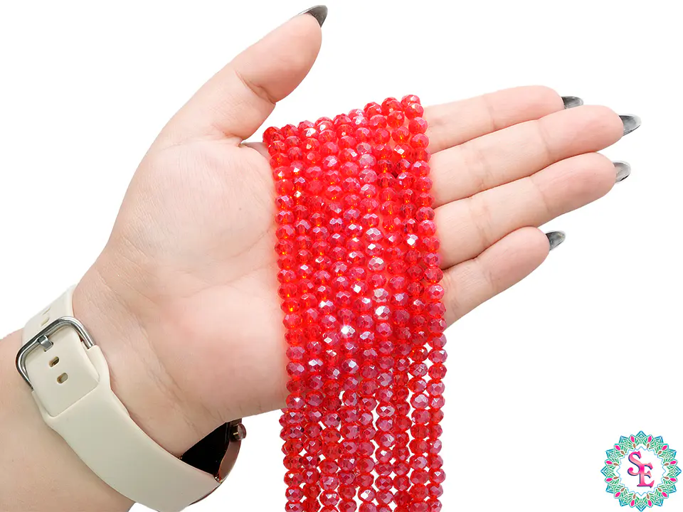 CRISTAL MURANO ROJO TRANSPARENTE AB # 6MM 2