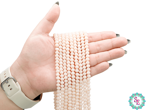 CRISTAL MURANO BEIS MATE # 6MM