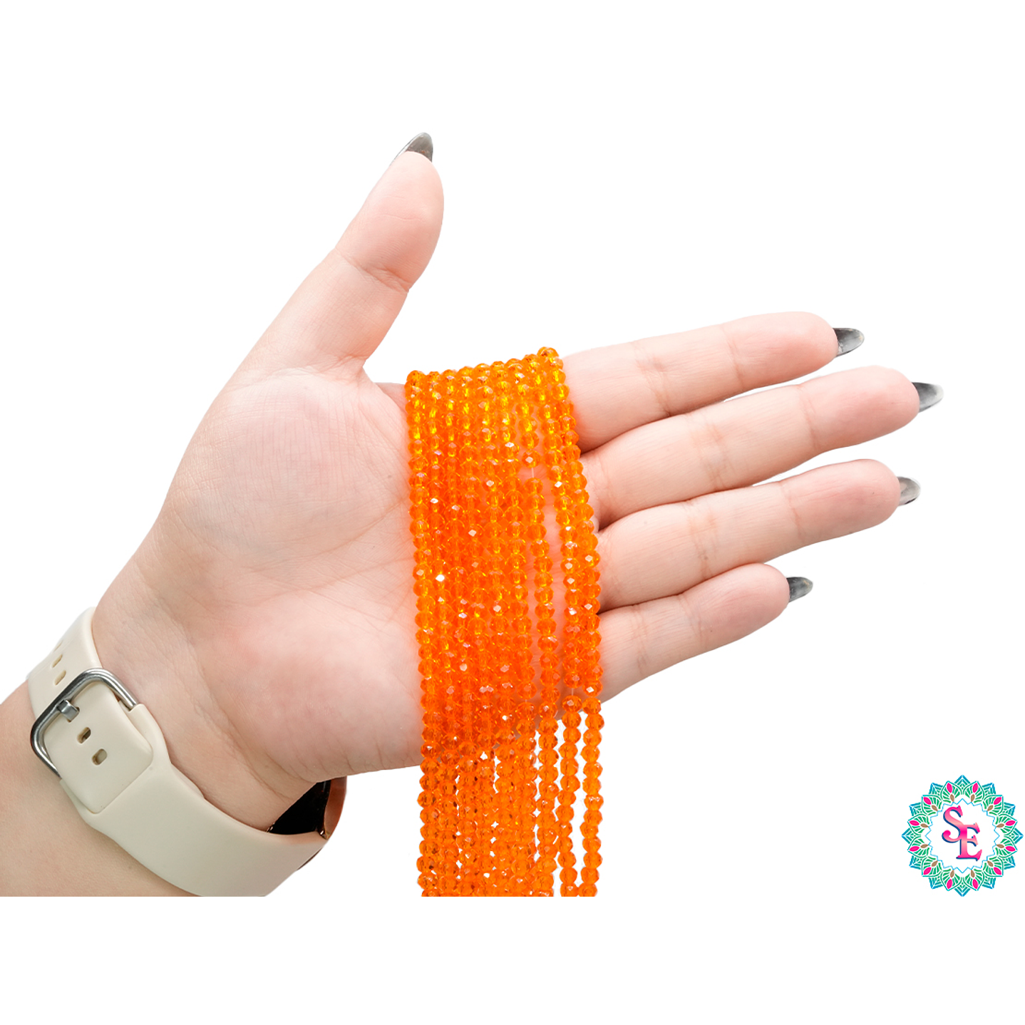 CRISTAL MURANO NARANJA TRANSPARENTE # 4MM 2