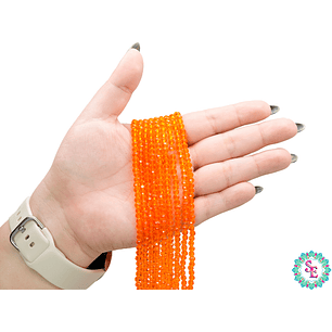 CRISTAL MURANO NARANJA TRANSPARENTE # 4MM