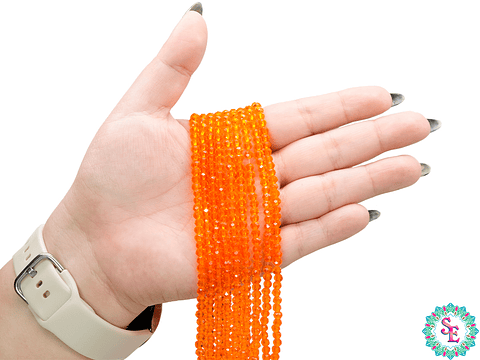 CRISTAL MURANO NARANJA TRANSPARENTE # 4MM
