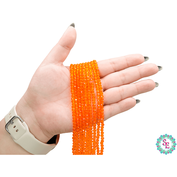CRISTAL MURANO NARANJA TRANSPARENTE # 4MM 2
