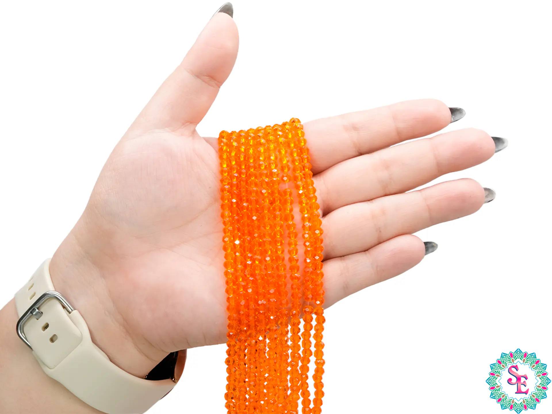 CRISTAL MURANO NARANJA TRANSPARENTE # 4MM 2