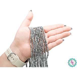 CRISTAL MURANO PLATEADO METALIZADO # 4MM