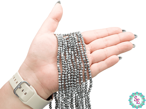 CRISTAL MURANO PLATEADO METALIZADO # 4MM