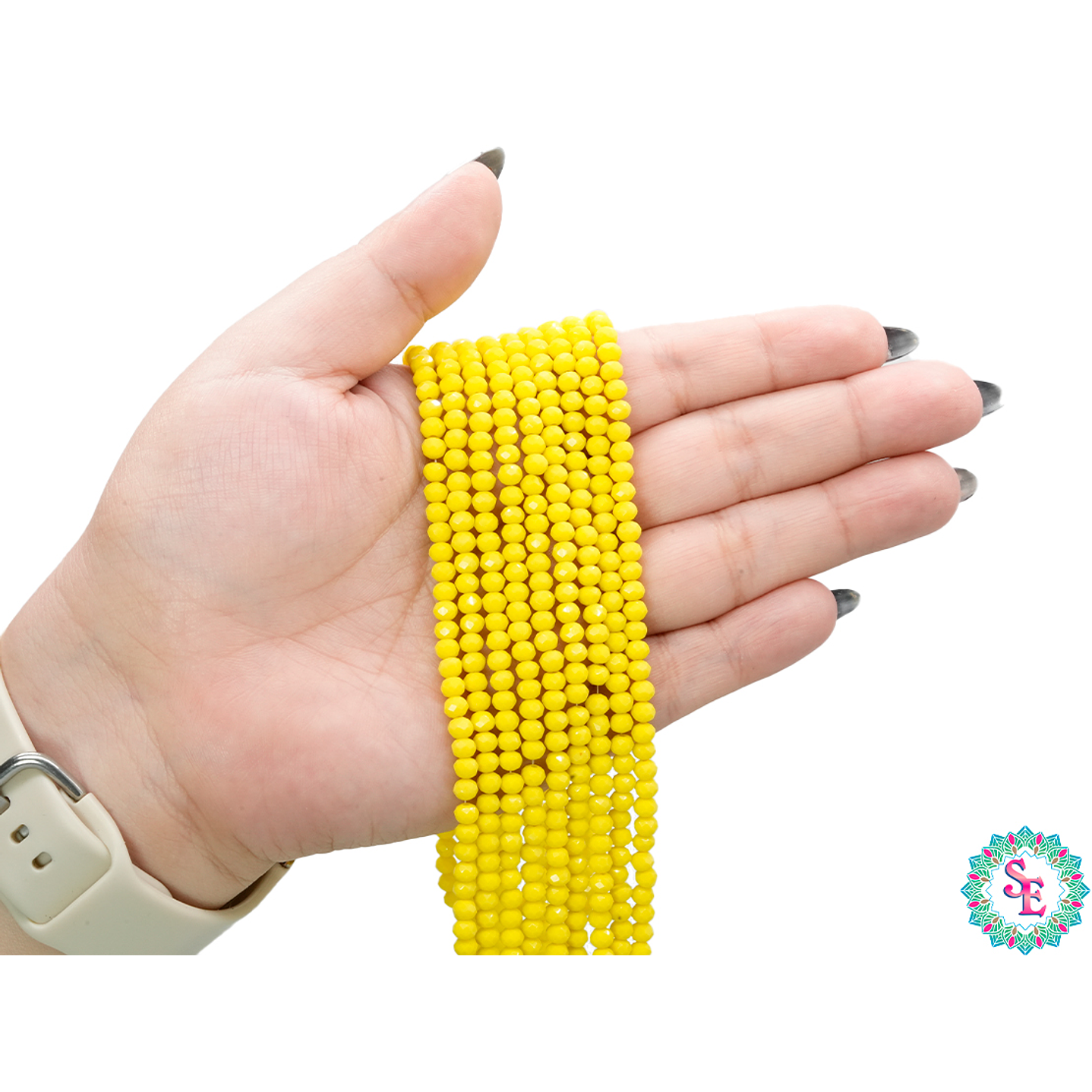 CRISTAL MURANO AMARILLO NEON MATE # 4MM 2