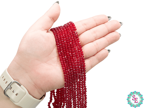 CRISTAL MURANO # 4MM ROJO OSCURO TRANSPARENTE