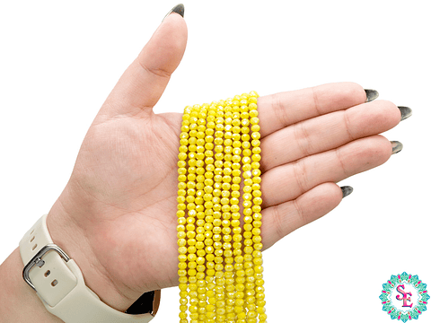 CRISTAL MURANO AMARILLO NEON MATE AB # 4MM