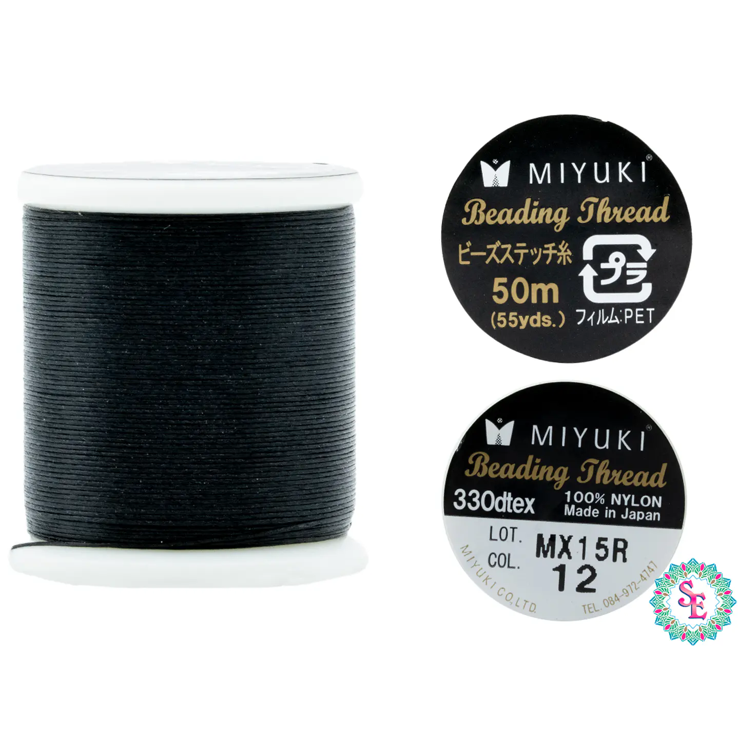 BLACK MIYUKI THREAD ROLL*50M K4570 1