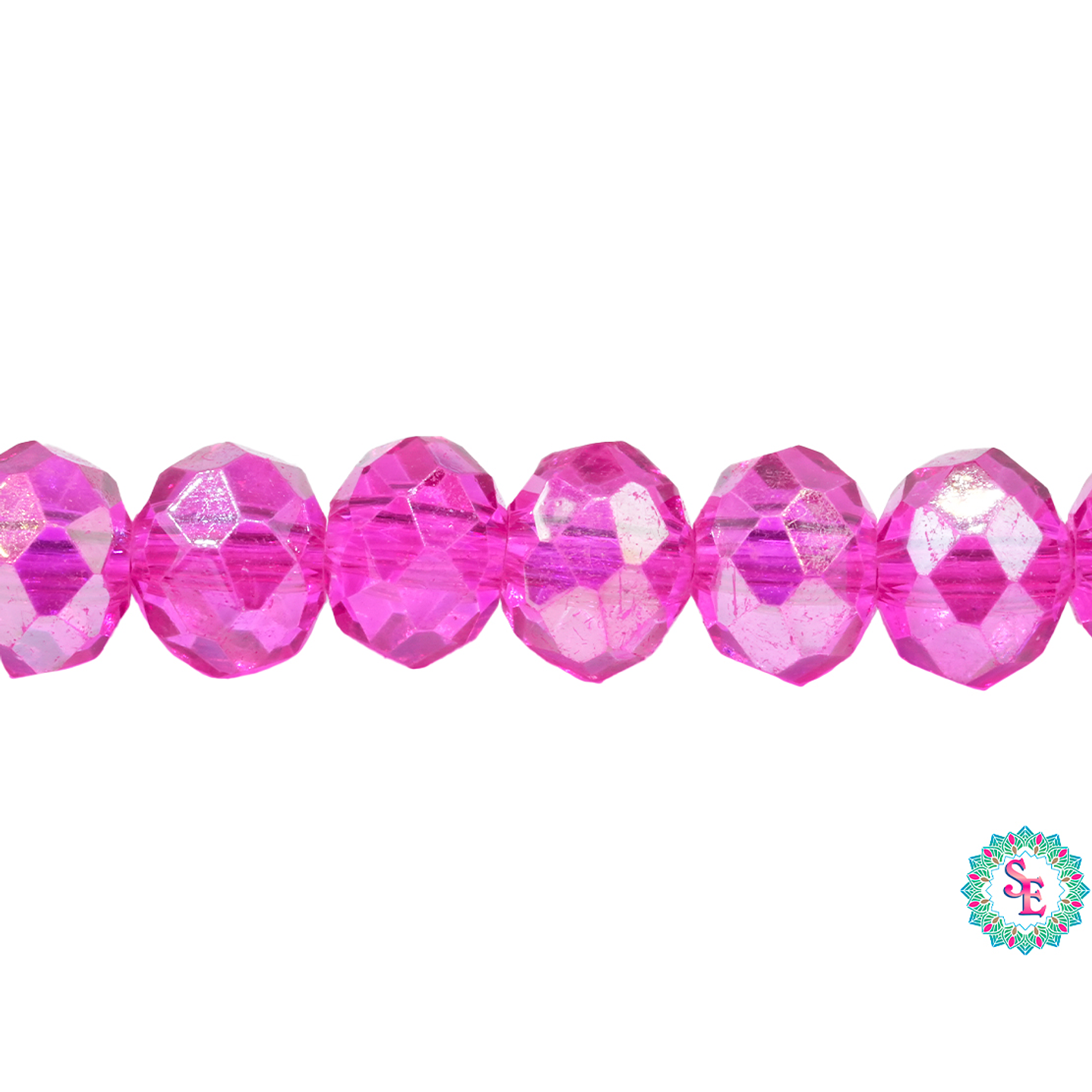 CRISTAL MURANO # 8MM FUCSIA AB TRASPARENTE 1