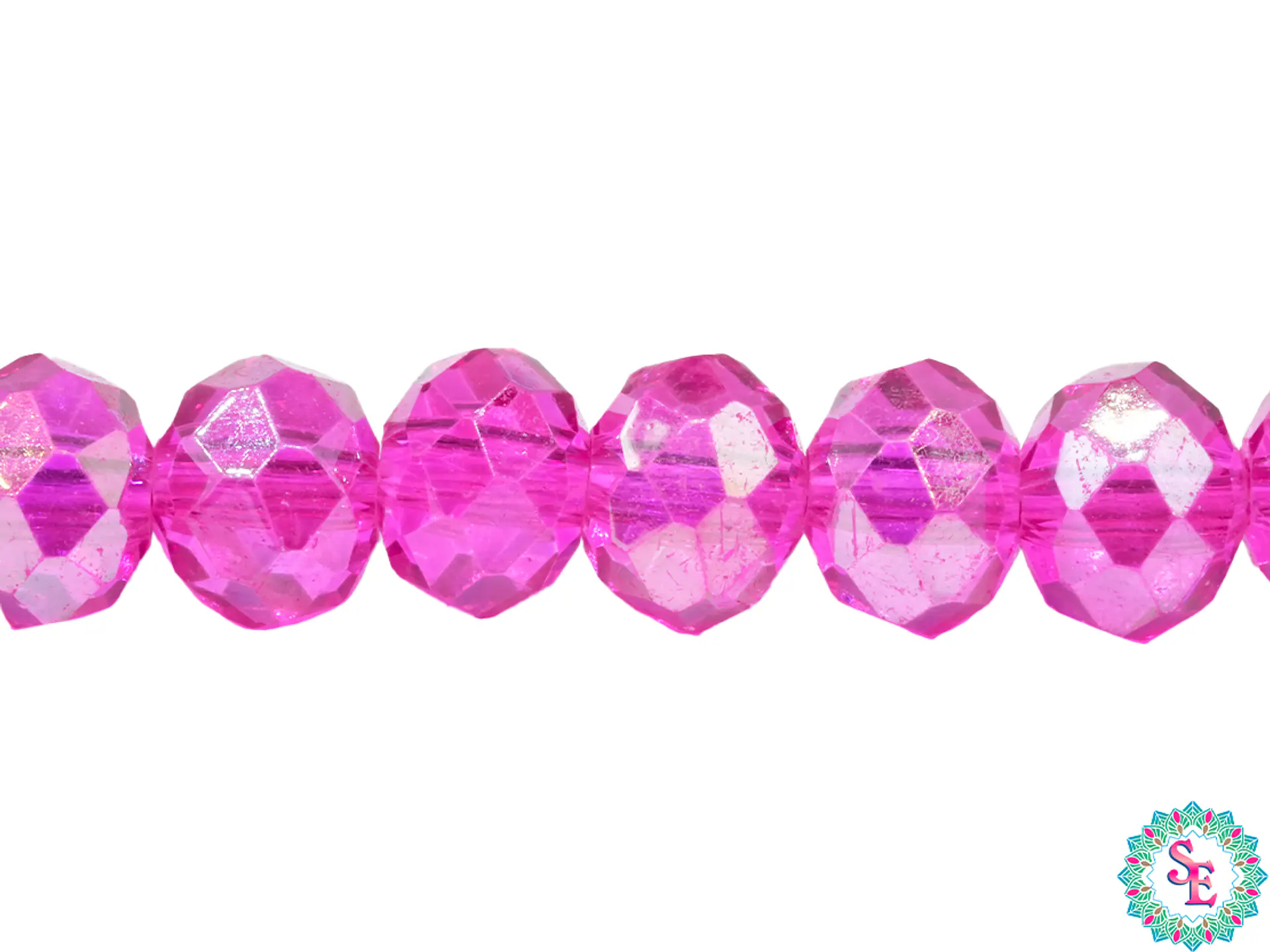 CRISTAL MURANO # 8MM FUCSIA AB TRASPARENTE 1