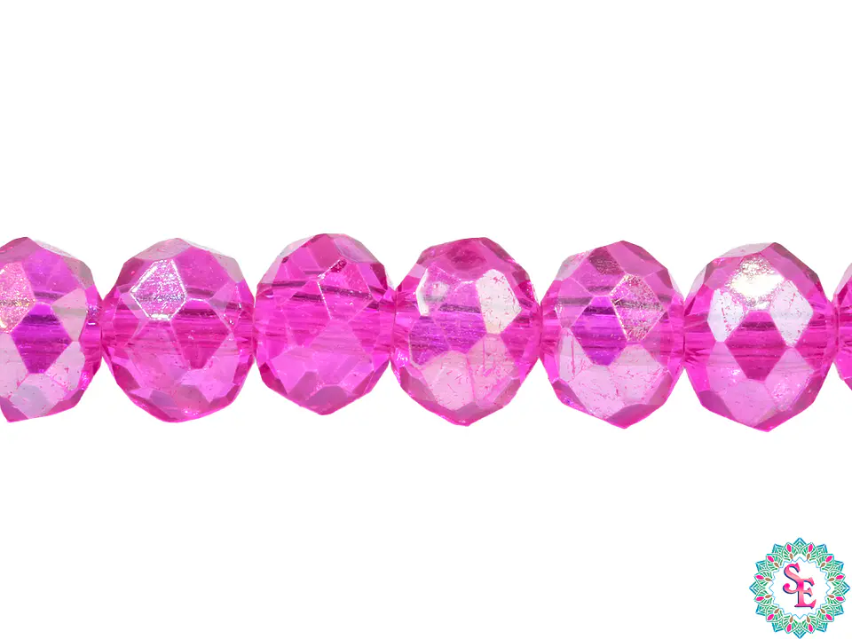 CRISTAL MURANO # 8MM FUCSIA AB TRASPARENTE 1