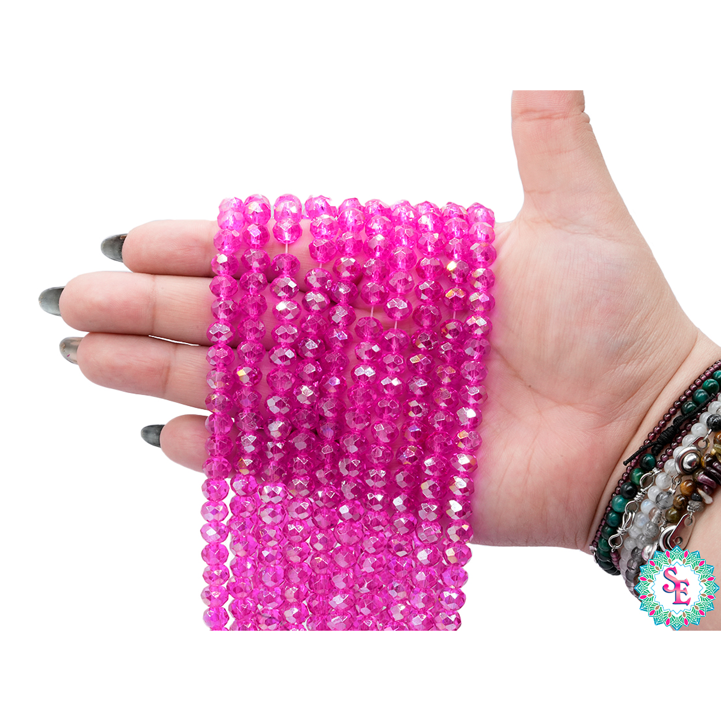 CRISTAL MURANO # 8MM FUCSIA AB TRASPARENTE 2