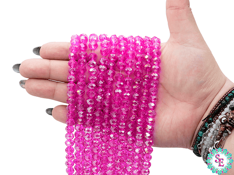 CRISTAL MURANO # 8MM FUCSIA AB TRASPARENTE