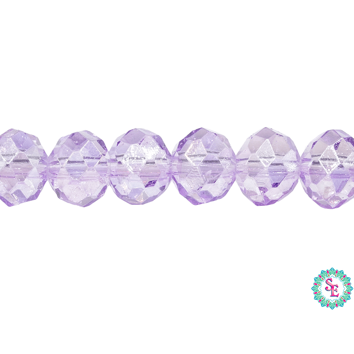 CRISTAL MURANO # 8MM LILA TRANSPARENTE AB 1