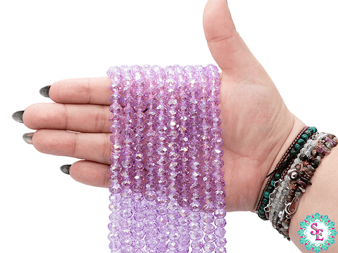 CRISTAL MURANO # 8MM LILA TRANSPARENTE AB