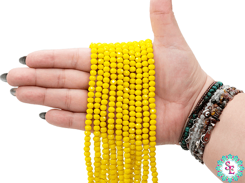 CRISTAL MURANO # 6MM AMARILLO NEON MATE 