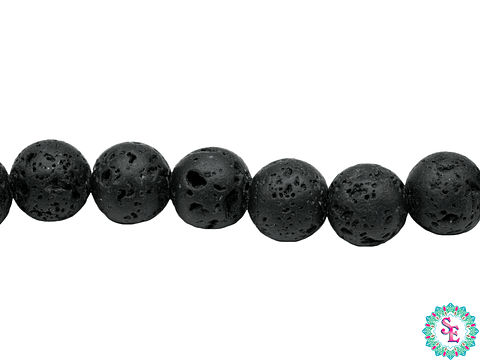 PIEDRA  VOLCANICA NEGRA # 8MM 