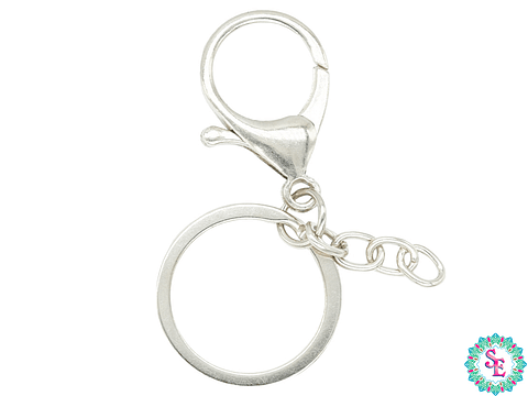 ARGOLLA LLAVERO PLATEADO 30MM CON PICOLORO X 5 UNIDADES 