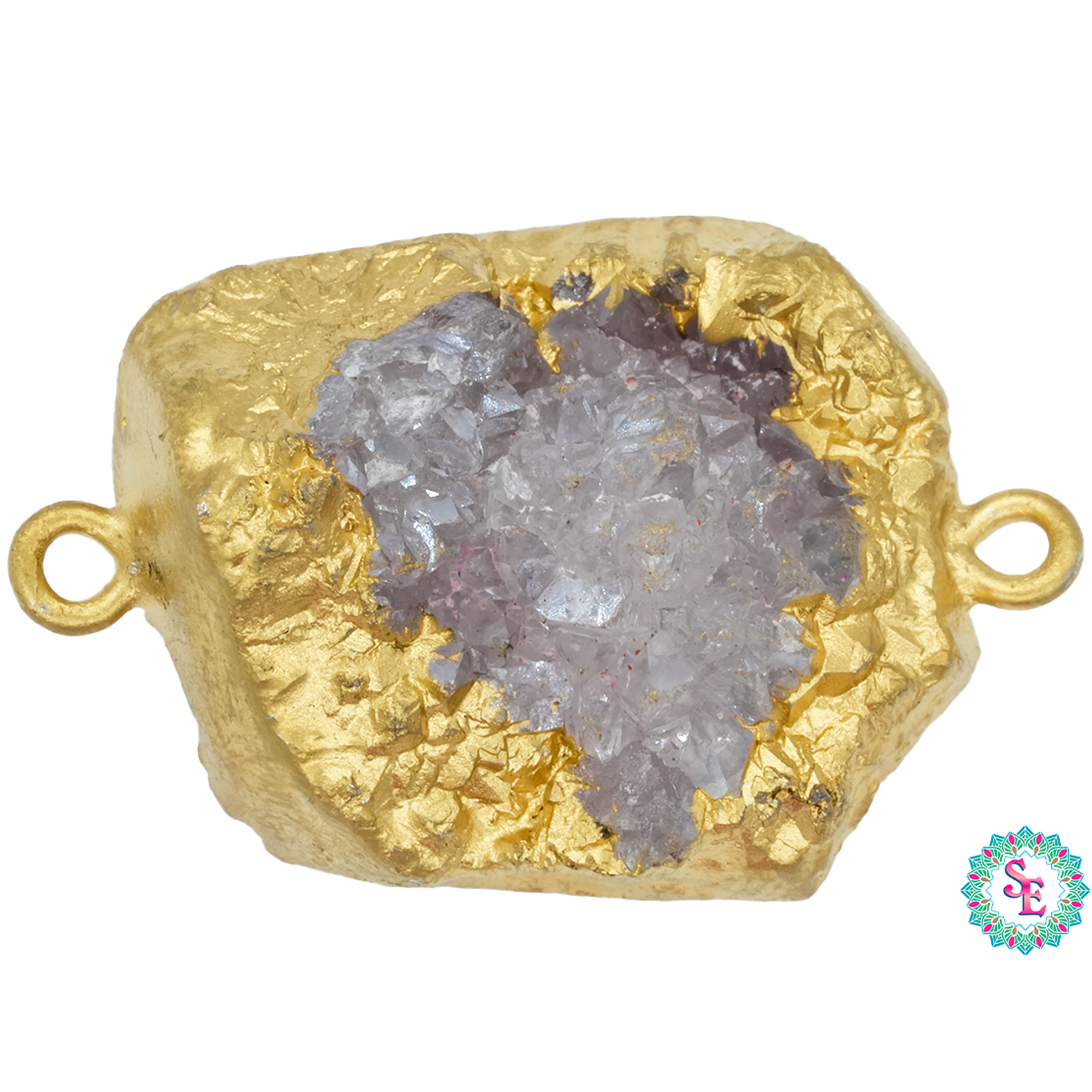 IMITACIÓN DRUSA TERMINAL ROSADA DORADA 35*23MM  1