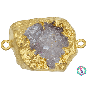 IMITACIÓN DRUSA TERMINAL ROSADA DORADA 35*23MM 