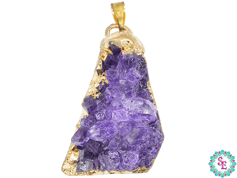 IMITACIÓN DRUSA DIJE AMATISTA DORADA 35*21MM