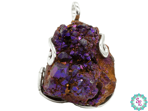 IMITACIÓN DRUSA DIJE COLORES ENCASQUETADA PLATEADA 34*25MM X UND 