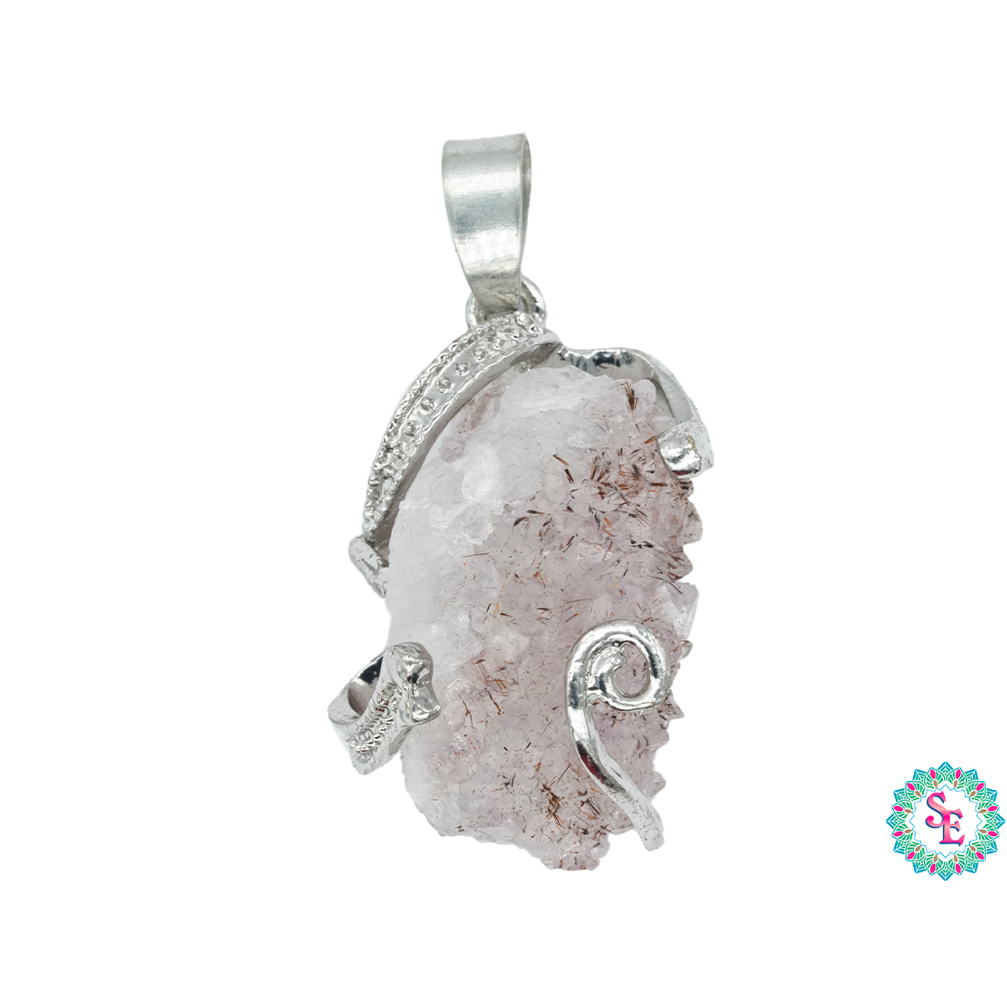 DRUSA DIJE  ENCASQUETADA PLATEADA  27*18MM  1