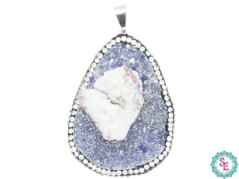 IMITACIÓN DRUSA DIJE MORADA LILA 7 BORDE CIRCON 55*36MM 